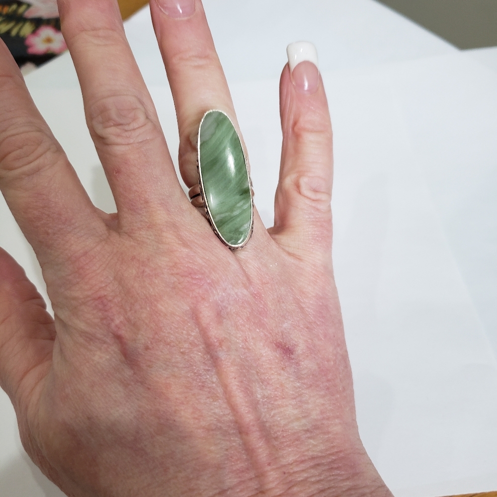 Vasonite Gemstone, 925 Silver Ring - image 6